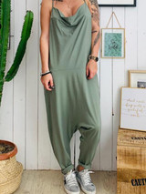Casual Plus Size Pocket Spaghetti-neck Jumpsuits Bottoms