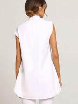 Casual Irregular Buttons Sleeveless Solid Color T-Shirts Tops