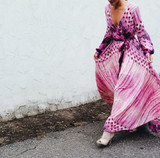 Boho Printed Long Sleeve Maxi Dress Bohemian Maxi Dress