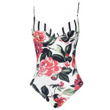 Floral Printing One-piece Swimsuit Monokini Sexy Beach Bathing Suits Swimsuits