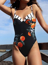 Floral Printing One-piece Swimsuit Monokini Sexy Beach Bathing Suits Swimsuits