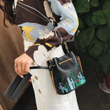 Cacti Pattern Phone Bag String Bucket Bag Chain Shoulder Bags For Women