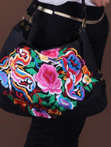 Vintage Canvas Ethnic Style Floral Embroidery Shoulder Bag