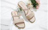 Summer Beach Flat Heel Sandals Solid Color Slippers