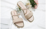 Summer Beach Flat Heel Sandals Solid Color Slippers