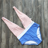 Sexy Stitching Contrast Color Beach Bikini Swimsuit