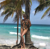 Floral Print Sexy One Piece Swimsuit Bandage Bathers Monokini Swimsuit