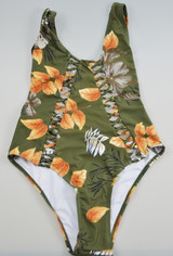 Floral Print Sexy One Piece Swimsuit Bandage Bathers Monokini Swimsuit