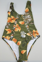 Floral Print Sexy One Piece Swimsuit Bandage Bathers Monokini Swimsuit