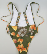 Floral Print Sexy One Piece Swimsuit Bandage Bathers Monokini Swimsuit