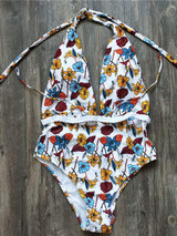 Sexy V-Neck High Waist Floral Printed Swimsuit