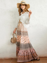Bohemia Beach High Waist Summer Skirt