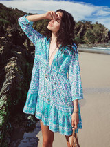 Floral V-neck Bohemia Mini Dress