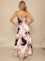 Sexy Strapless Backless Floral Print Boho Beach Maxi Dress Sexy Strapless Backless Floral Print Boho Beach Maxi Dress