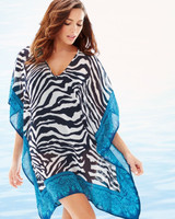 Chiffon Stripe Printed Loose Plus Size Beach Cover Up