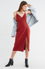 Sexy Spaghetti Strap Backless Button Split Beach Dress