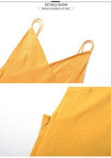 Sexy Spaghetti Strap V Neck Backless Solid Color Beach Dress