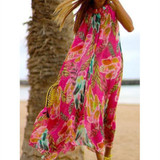 Printed Chiffon Loose Boho Beach Maxi Dress