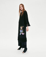 Round Neck Long Sleeve Tassel Flower Embroidered Casual Midi Dress Round Neck Long Sleeve Tassel Flower Embroidered Casual Midi Dress