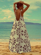 Printed Spaghetti Strap Bohemia Beach Maxi Dress