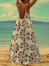 Printed Spaghetti Strap Bohemia Beach Maxi Dress