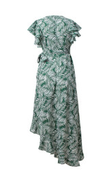 Sexy Printed V Neck Short Sleeve Irregular Dress