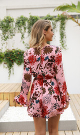 Floral Print V Neck Long Sleeve High Waist Rompers