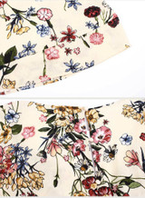 Floral Print V Neck Long Sleeve High Waist Rompers