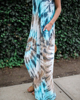Spaghetti Strap Print Beach Maxi Dress