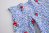 Off Shoulder Flower Embroidered New Casual Mini Dress