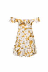 Flower Off Shoulder Backless Beach Mini Dress