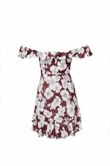 Flower Off Shoulder Backless Beach Mini Dress