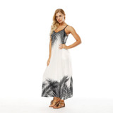 Spaghetti Strap Print Pocket Beach Maxi Long Dress