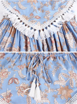 2018 Flower Print Off Shoulder Boho Beach Maxi Dress