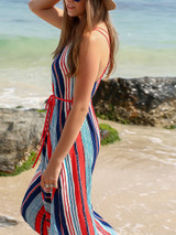 Summer Spaghetti Strap Print Beach Maxi Dress