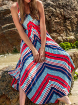 Summer Spaghetti Strap Print Beach Maxi Dress