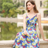 Printed Spaghetti Strap Beach Dress