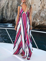 Print Spaghetti Strap Beach Bohemia Maxi Dress
