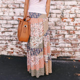 Boho Geometry Printed Elastic Waist Skirt