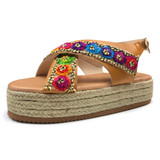Casual Open Toe Flat Flexible Flip Flop High Heels Sandals