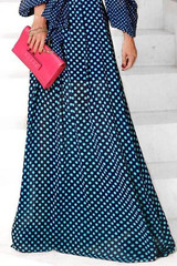 Polka Dot Cold Shoulder Beach Casual Maxi Dress