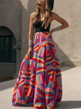 Print High Waist Bohemia Maxi Skirt