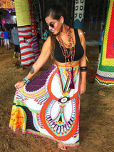 Print Boho High Waist Big Hem Skirt