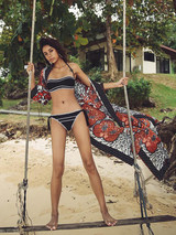 Printed Bohemian Holiday Wind Cardigan Jacket Sun Protection Clothing Long Beach Cover-up