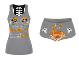 Women's Comfy  Halloween Elastic Drawstring PJ  Set (true to size)