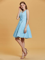 Sleeveless A-line Mini Evening Dress