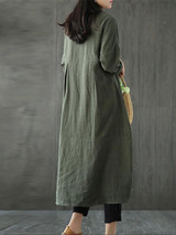 Solid Color Linen Cotton Loose Maxi Dress Solid Color Linen Cotton Loose Maxi Dress