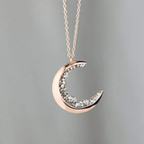 Crescent Moon Necklace Black Diamond