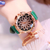 Luxury Shining Rotation Rhinestone Crystal Bracelet Wristwatch