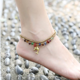 Elephant handmade glass bohemian beach anklet